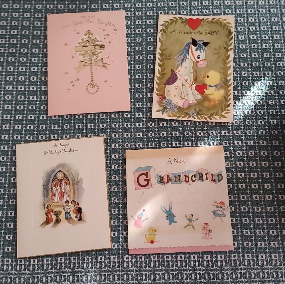 Vintage Used Baby Valentine Christmas Birthday Cards.  Approximately 97 cards - Picture 2 of 16